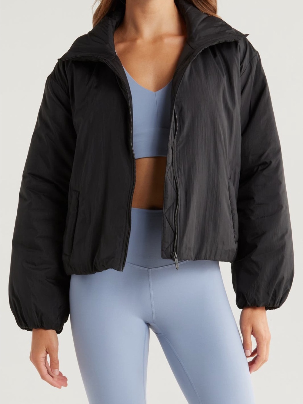 Zella Elevate Insulated Black Short Jacket